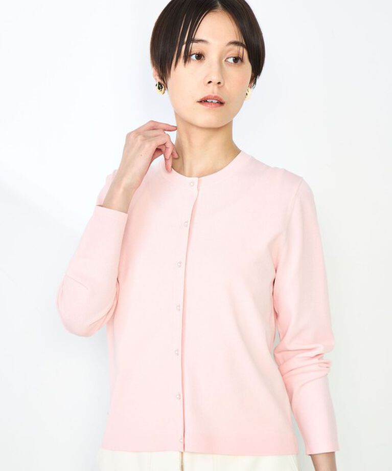 NOLLEY'S sophi「《アンサンブル対応》《手洗い可能》マルチファンクションクルーネックカーディガン」|カーディガン|ベビーピンク