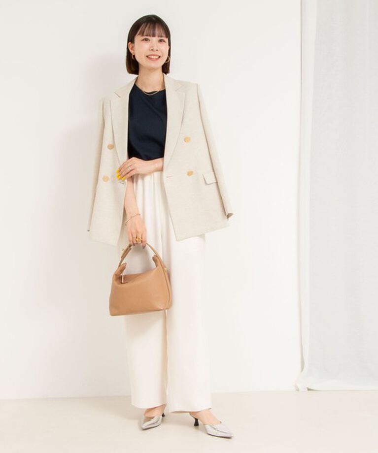 NOLLEY'S「《セットアップ対応》ニュアンスジョーゼットセミワイドパンツ」|その他|