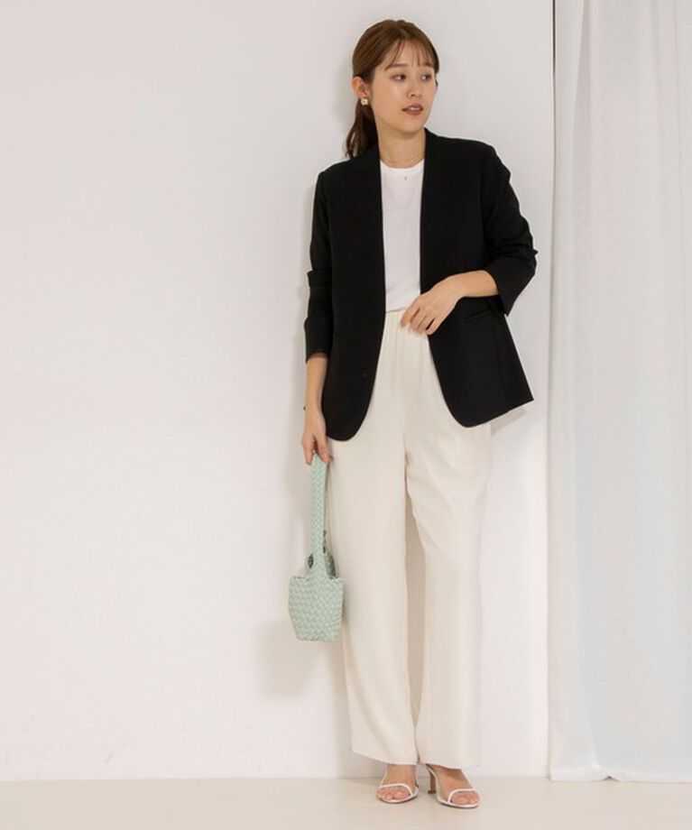 NOLLEY'S「《セットアップ対応》ニュアンスジョーゼットセミワイドパンツ」|その他|