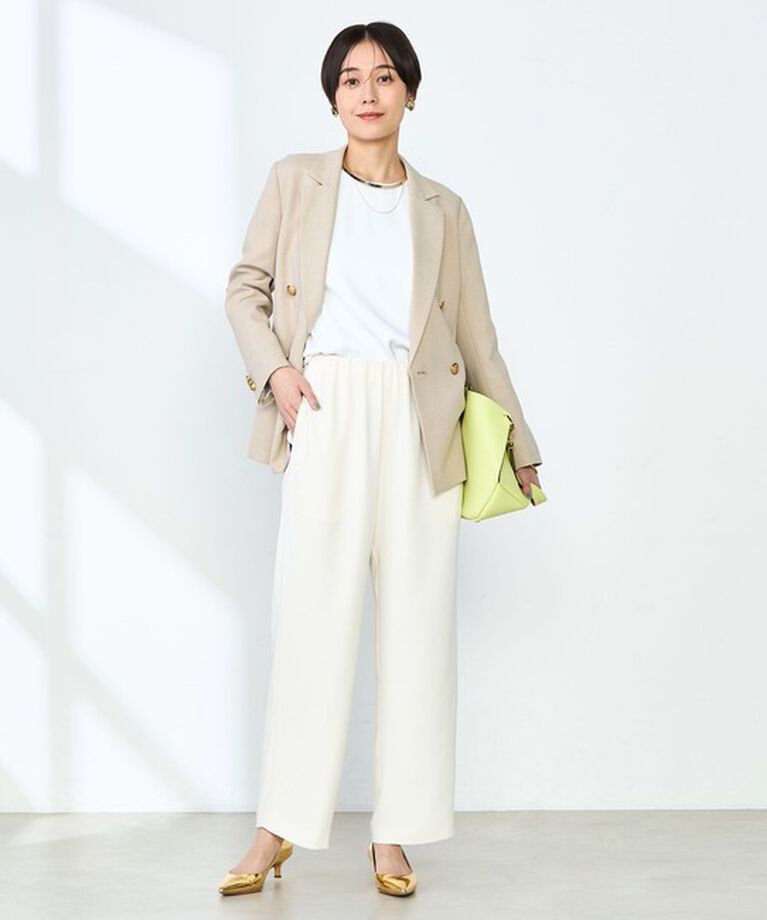 NOLLEY'S「《セットアップ対応》ニュアンスジョーゼットセミワイドパンツ」|その他|
