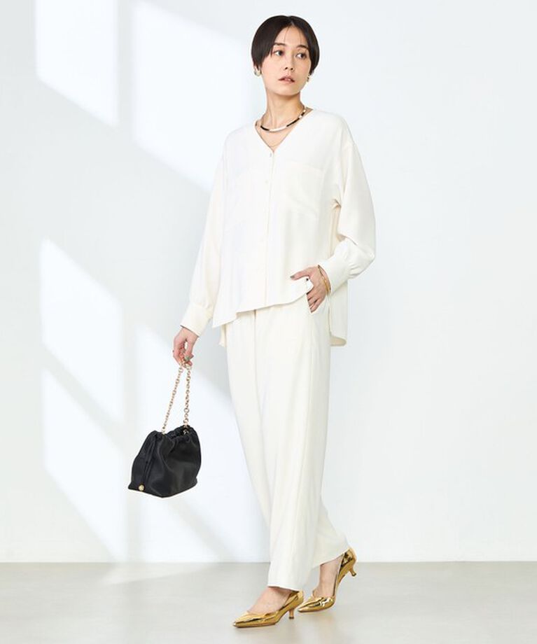 NOLLEY'S「《セットアップ対応》ニュアンスジョーゼットセミワイドパンツ」|その他|
