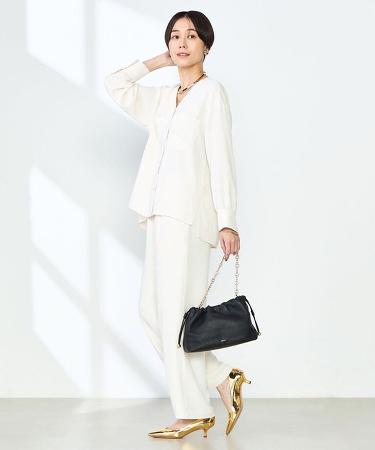 NOLLEY'S「《セットアップ対応》ニュアンスジョーゼットセミワイドパンツ」|その他|