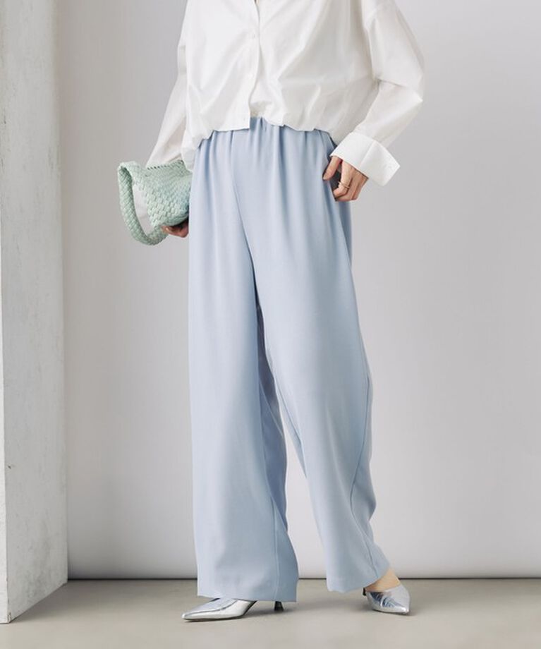 NOLLEY'S「《セットアップ対応》ニュアンスジョーゼットセミワイドパンツ」|その他|サックス