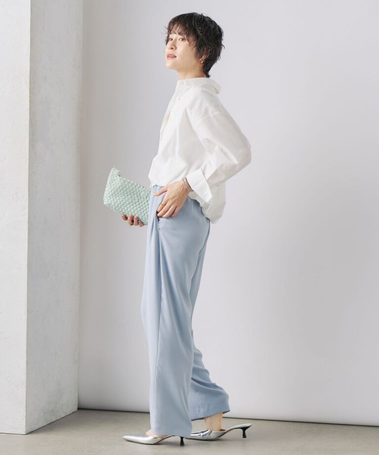 NOLLEY'S「《セットアップ対応》ニュアンスジョーゼットセミワイドパンツ」|その他|