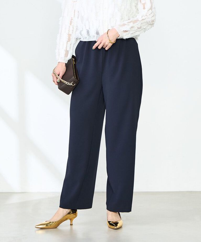 NOLLEY'S「《セットアップ対応》ニュアンスジョーゼットセミワイドパンツ」|その他|ネイビー