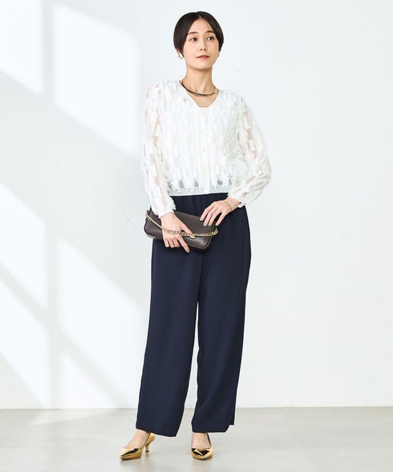 NOLLEY'S「《セットアップ対応》ニュアンスジョーゼットセミワイドパンツ」|その他|