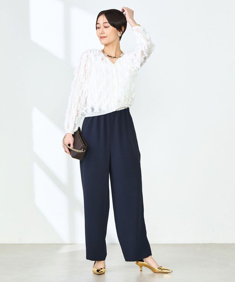 NOLLEY'S「《セットアップ対応》ニュアンスジョーゼットセミワイドパンツ」|その他|