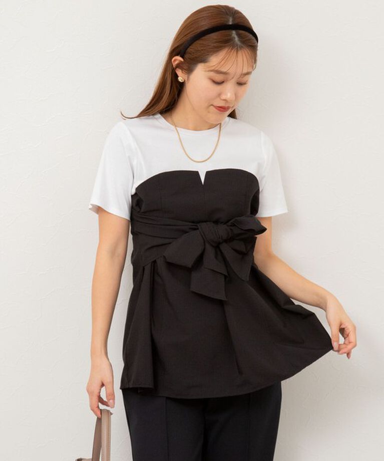 NOLLEY'S「【追加】◇【WEB限定】ビスチェ風コンビTシャツ」|Tシャツ・カットソー|