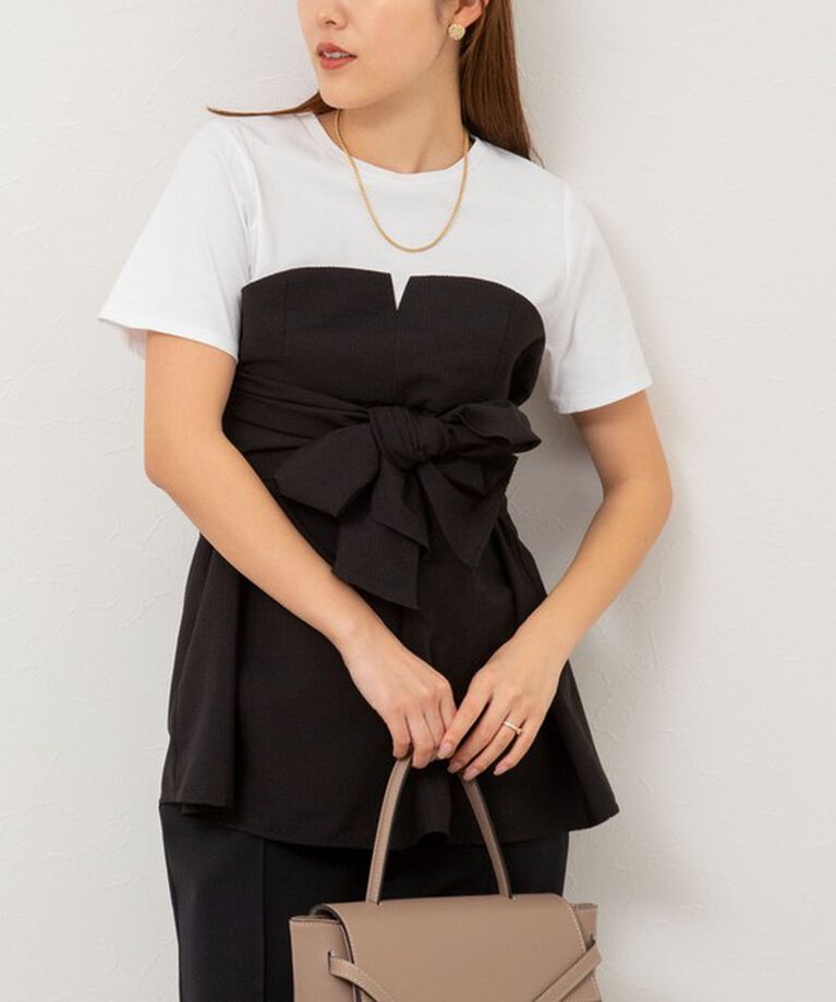 NOLLEY'S「【追加】◇【WEB限定】ビスチェ風コンビTシャツ」|Tシャツ・カットソー|