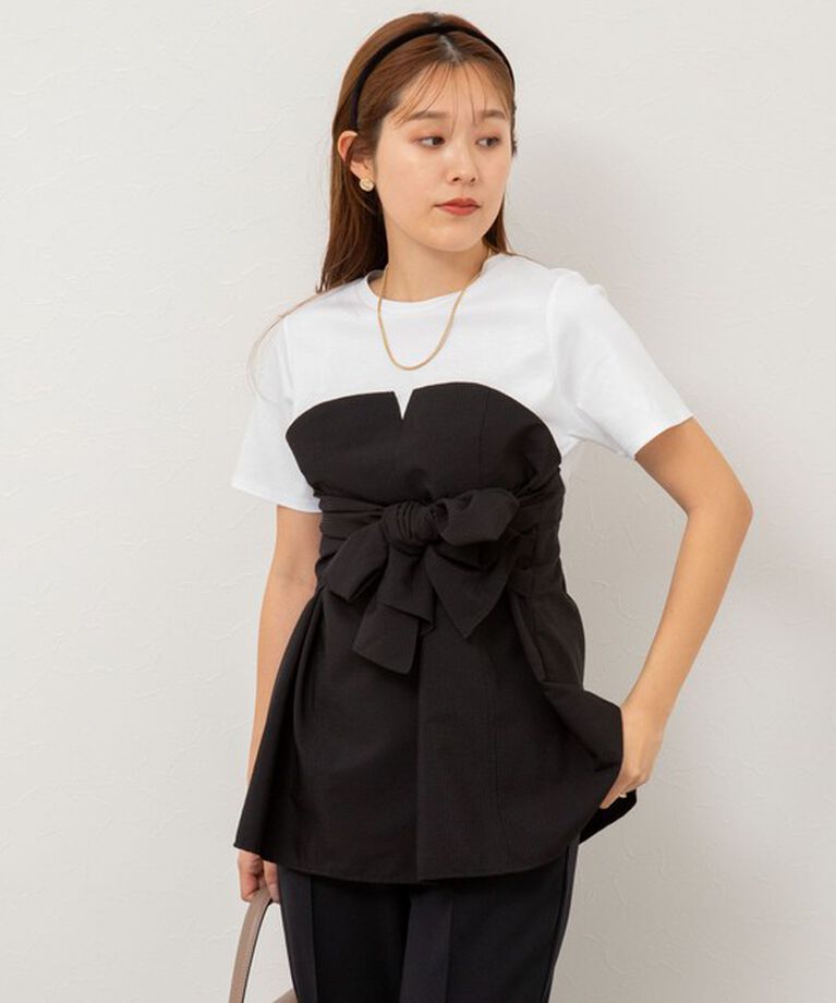 NOLLEY'S「【追加】◇【WEB限定】ビスチェ風コンビTシャツ」|Tシャツ・カットソー|