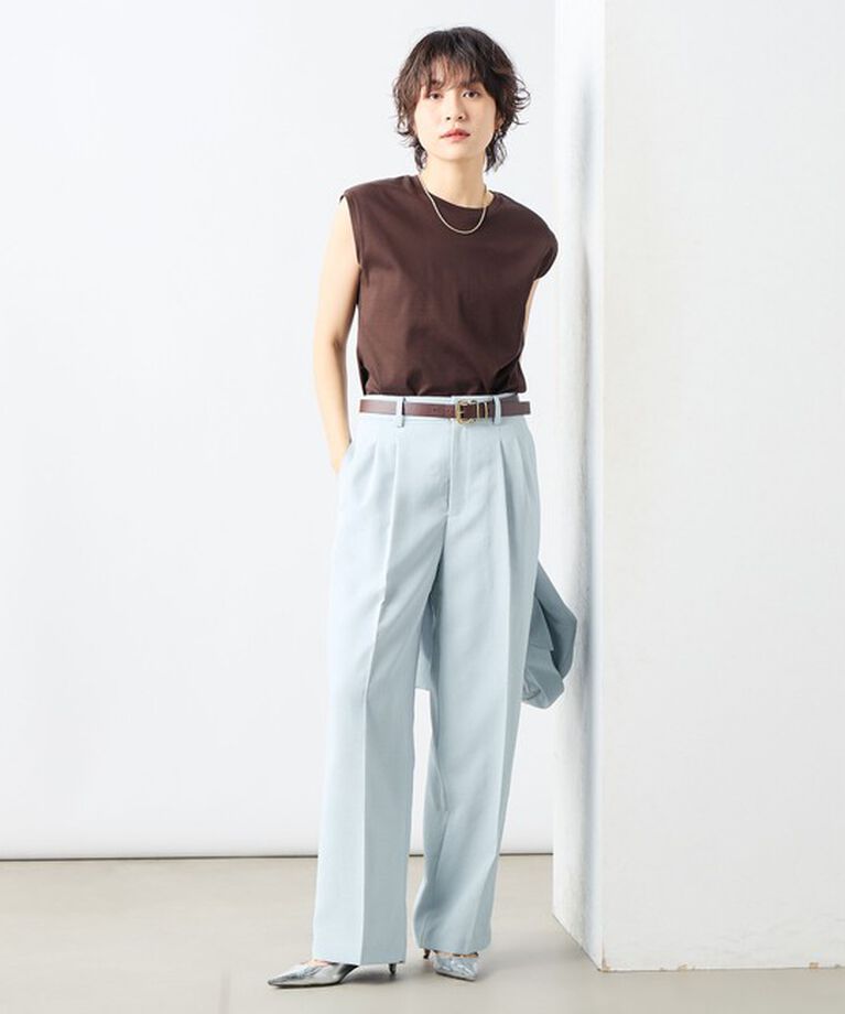NOLLEY'S sophi「《セットアップ対応》ウォッシャブルライトドライシャンブレーワイドパンツ」|その他|