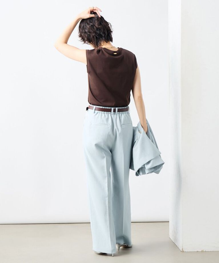 NOLLEY'S sophi「《セットアップ対応》ウォッシャブルライトドライシャンブレーワイドパンツ」|その他|