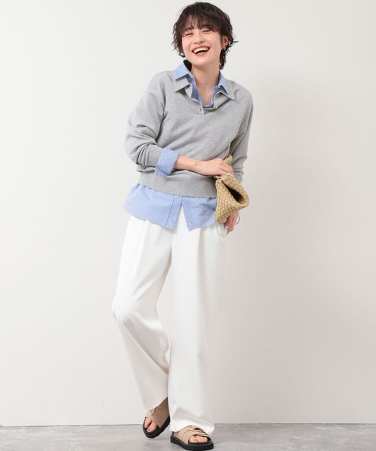 NOLLEY'S sophi「《セットアップ対応》ウォッシャブルツイルイージータックワイドパンツ」|その他|