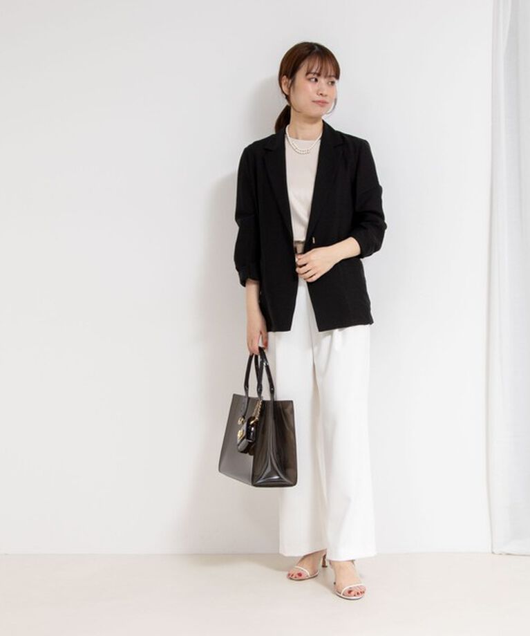 NOLLEY'S sophi「《セットアップ対応》ウォッシャブルツイルイージータックワイドパンツ」|その他|