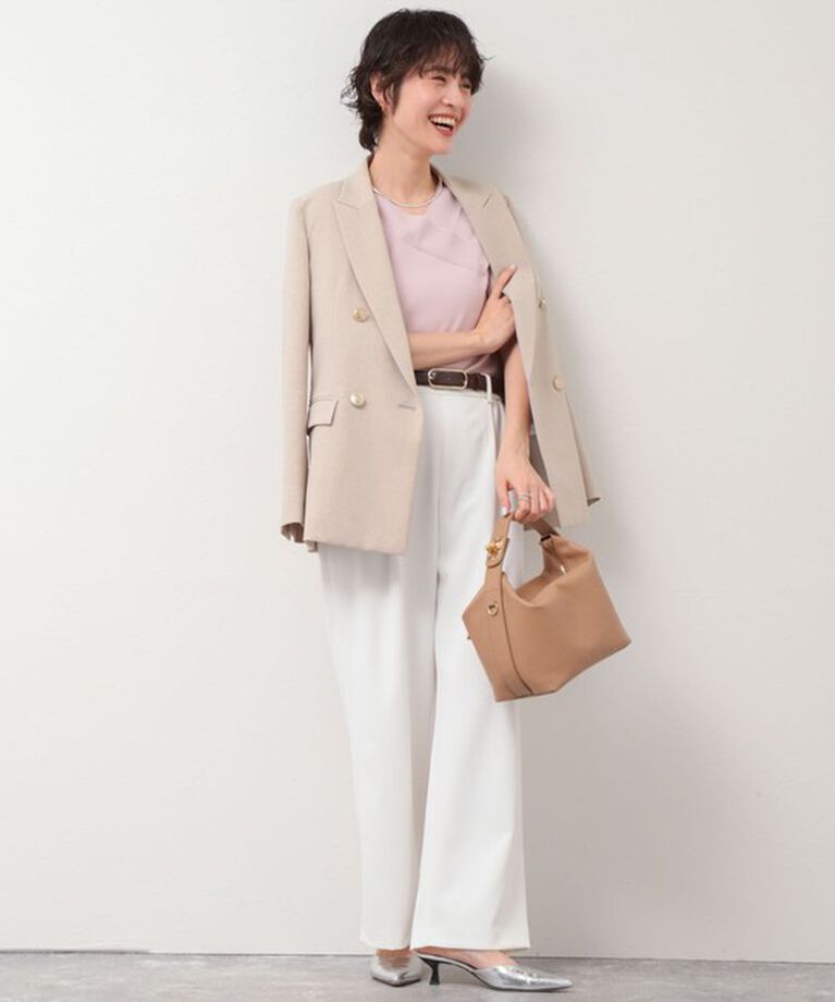 NOLLEY'S sophi「《セットアップ対応》ウォッシャブルツイルイージータックワイドパンツ」|その他|