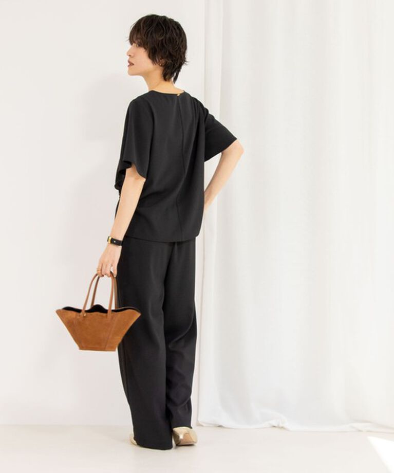 NOLLEY'S sophi「《セットアップ対応》ウォッシャブルツイルイージータックワイドパンツ」|その他|
