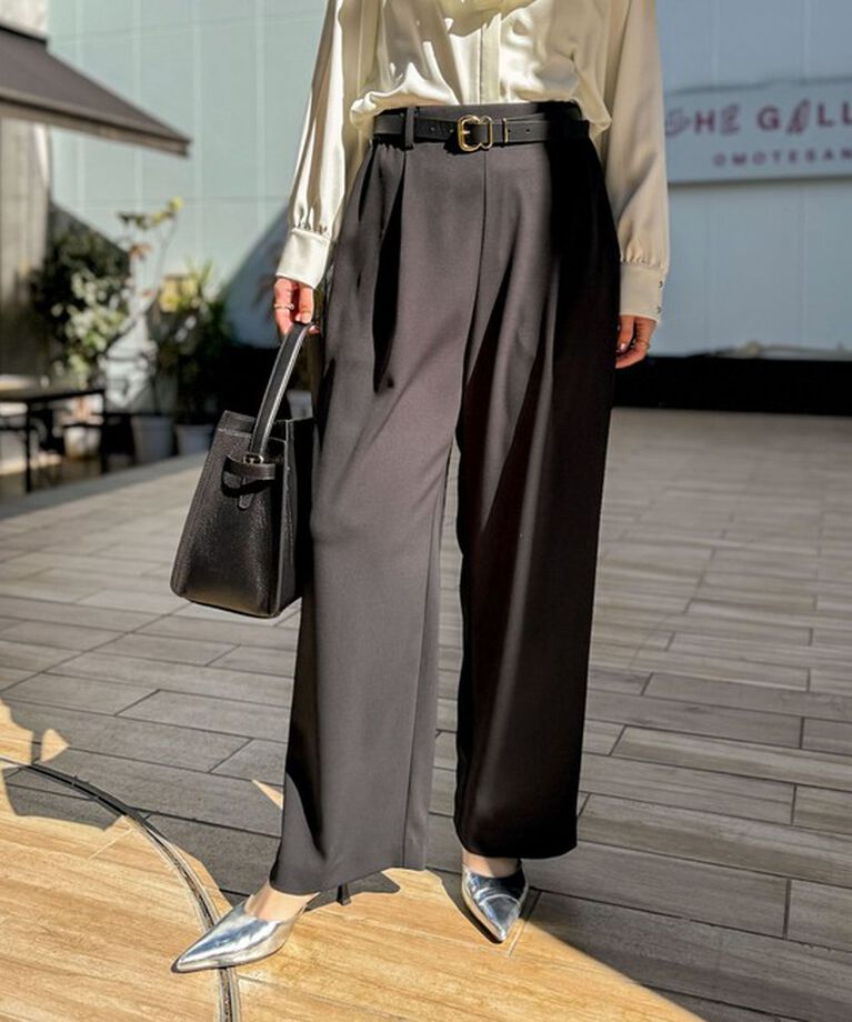 NOLLEY'S sophi「《セットアップ対応》ウォッシャブルツイルイージータックワイドパンツ」|その他|