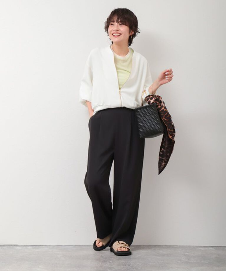 NOLLEY'S sophi「《セットアップ対応》ウォッシャブルツイルイージータックワイドパンツ」|その他|