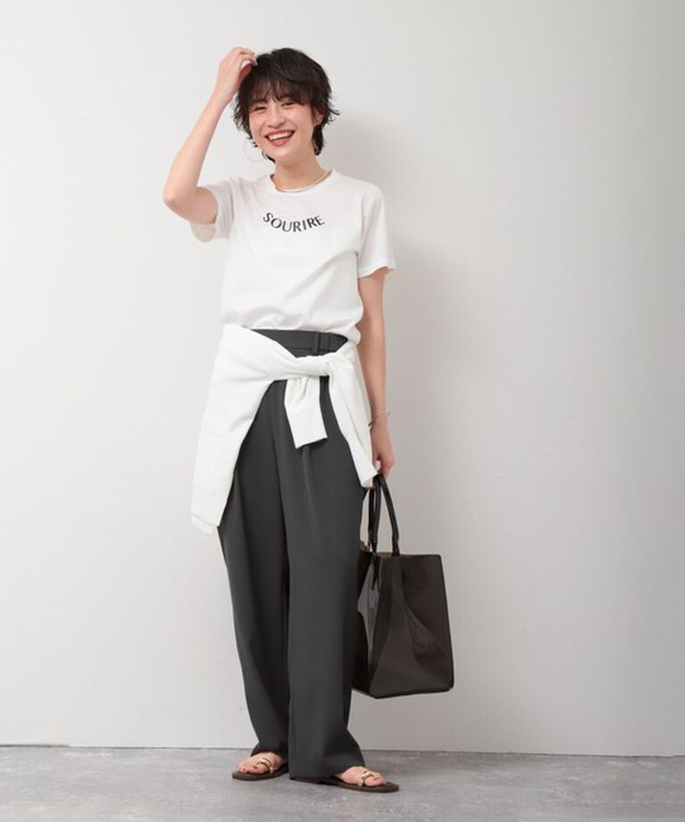 NOLLEY'S sophi「《セットアップ対応》ウォッシャブルツイルイージータックワイドパンツ」|その他|