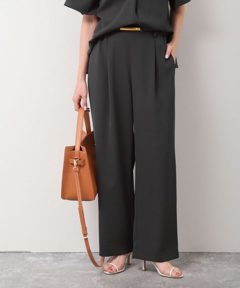 NOLLEY'S sophi「《セットアップ対応》ウォッシャブルツイルイージータックワイドパンツ」|その他|