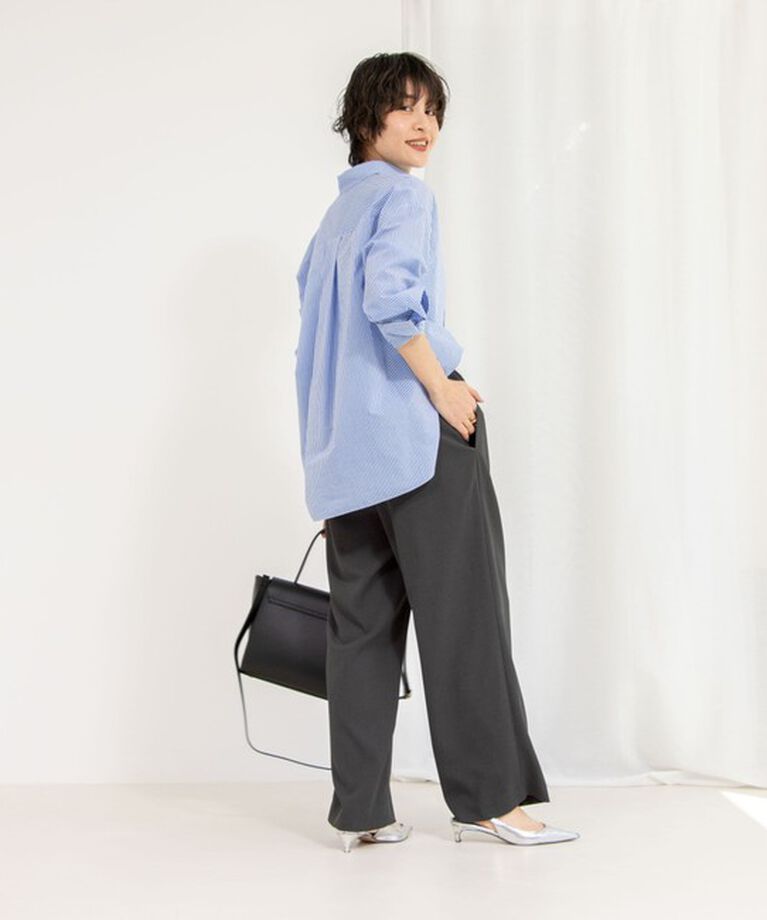 NOLLEY'S sophi「《セットアップ対応》ウォッシャブルツイルイージータックワイドパンツ」|その他|