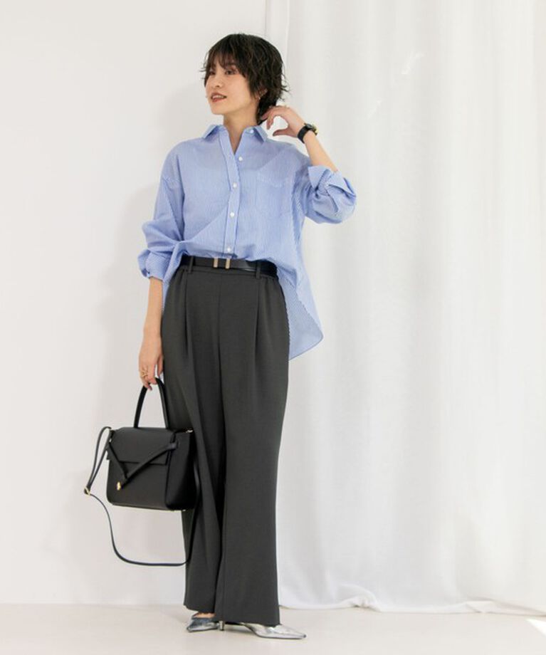 NOLLEY'S sophi「《セットアップ対応》ウォッシャブルツイルイージータックワイドパンツ」|その他|