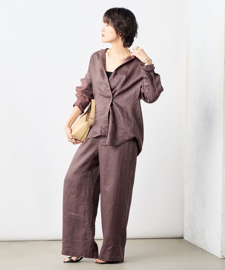 NOLLEY'S「【WEB STAFF恵☆別注カラーあり】《セットアップ対応》リネンセミワイドパンツ」|その他|