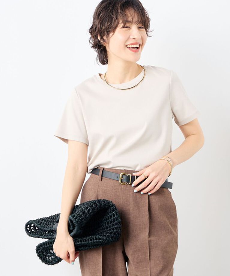 NOLLEY'S「高機能 LA＋スムースTシャツ」|Tシャツ・カットソー|ベージュ
