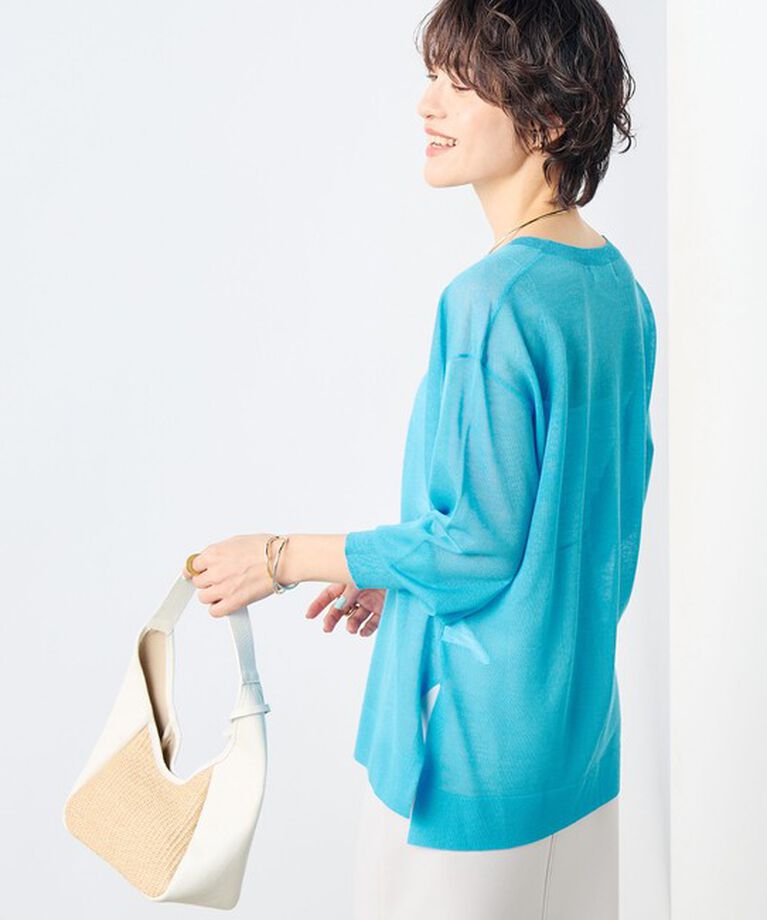 NOLLEY'S sophi「麻混シアーVネックプルオーバーニット」|ニット・セーター|