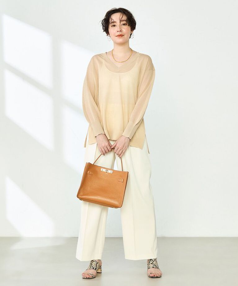NOLLEY'S sophi「麻混シアーVネックプルオーバーニット」|ニット・セーター|