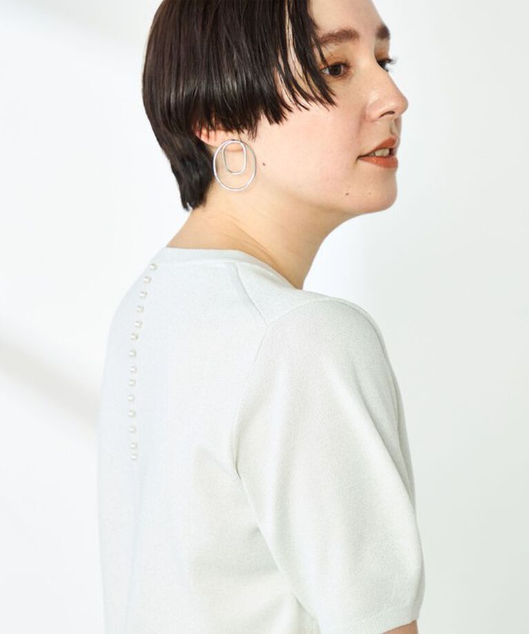 NOLLEY'S sophi「《手洗い可能》バックパールフォルム袖プルオーバーニット」|ニット・セーター|
