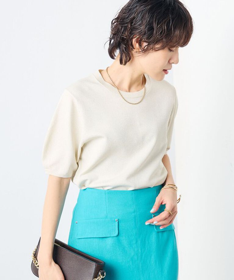 NOLLEY'S sophi「《手洗い可能》バックパールフォルム袖プルオーバーニット」|ニット・セーター|