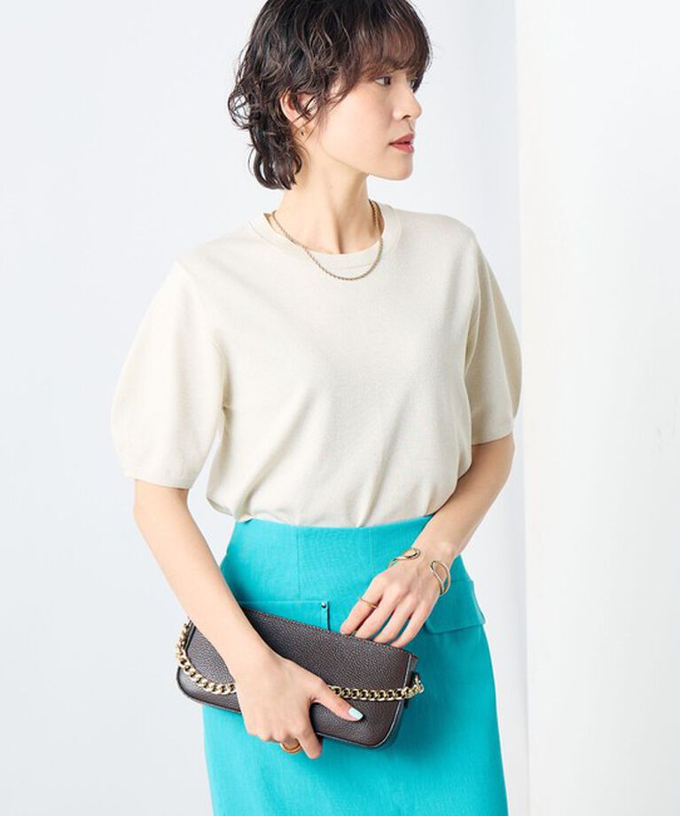 NOLLEY'S sophi「《手洗い可能》バックパールフォルム袖プルオーバーニット」|ニット・セーター|