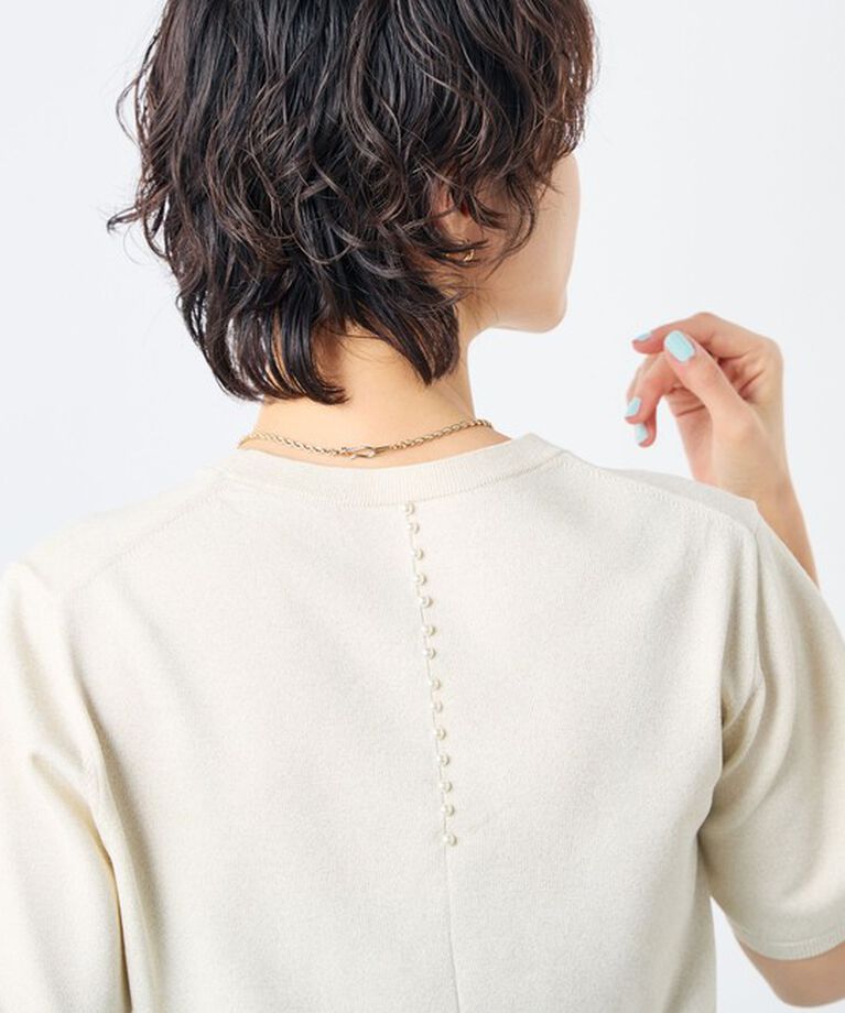 NOLLEY'S sophi「《手洗い可能》バックパールフォルム袖プルオーバーニット」|ニット・セーター|