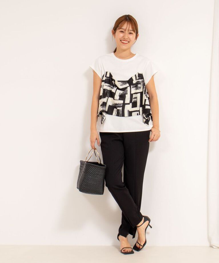 NOLLEY'S「スカーフ柄ビスチェ付き風Tシャツ」|Tシャツ・カットソー|