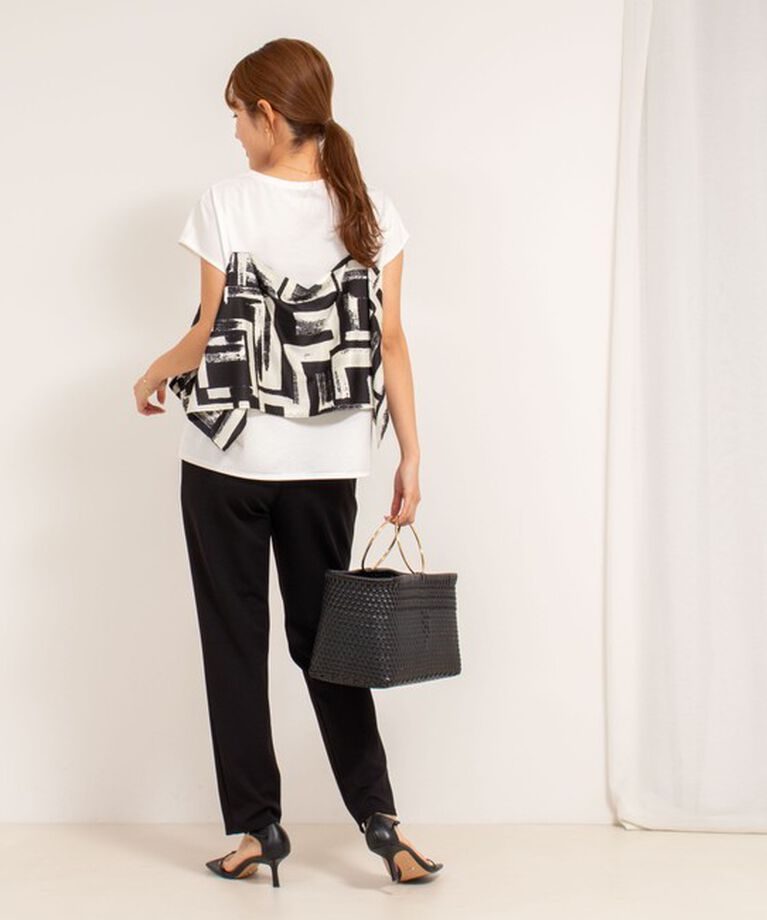NOLLEY'S「スカーフ柄ビスチェ付き風Tシャツ」|Tシャツ・カットソー|