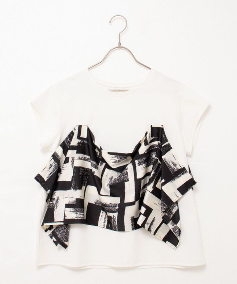 NOLLEY'S「スカーフ柄ビスチェ付き風Tシャツ」|Tシャツ・カットソー|