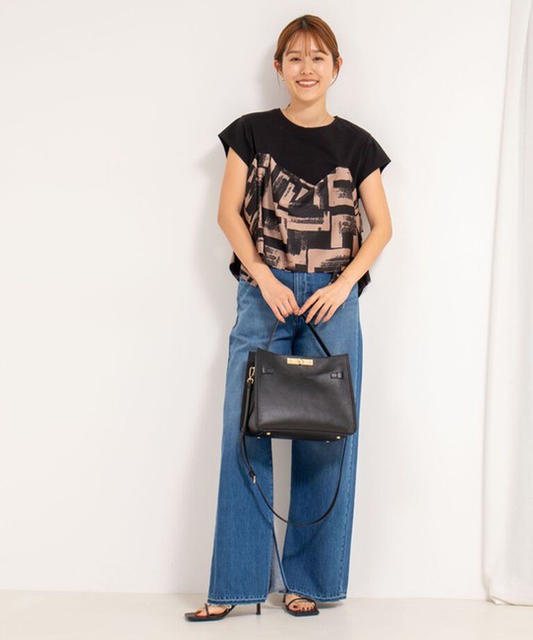 NOLLEY'S「スカーフ柄ビスチェ付き風Tシャツ」|Tシャツ・カットソー|