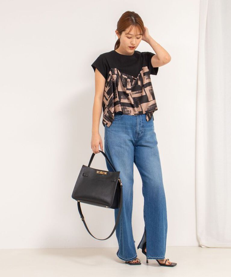 NOLLEY'S「スカーフ柄ビスチェ付き風Tシャツ」|Tシャツ・カットソー|