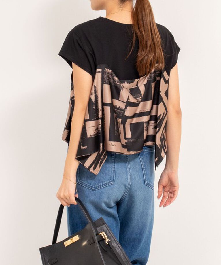 NOLLEY'S「スカーフ柄ビスチェ付き風Tシャツ」|Tシャツ・カットソー|
