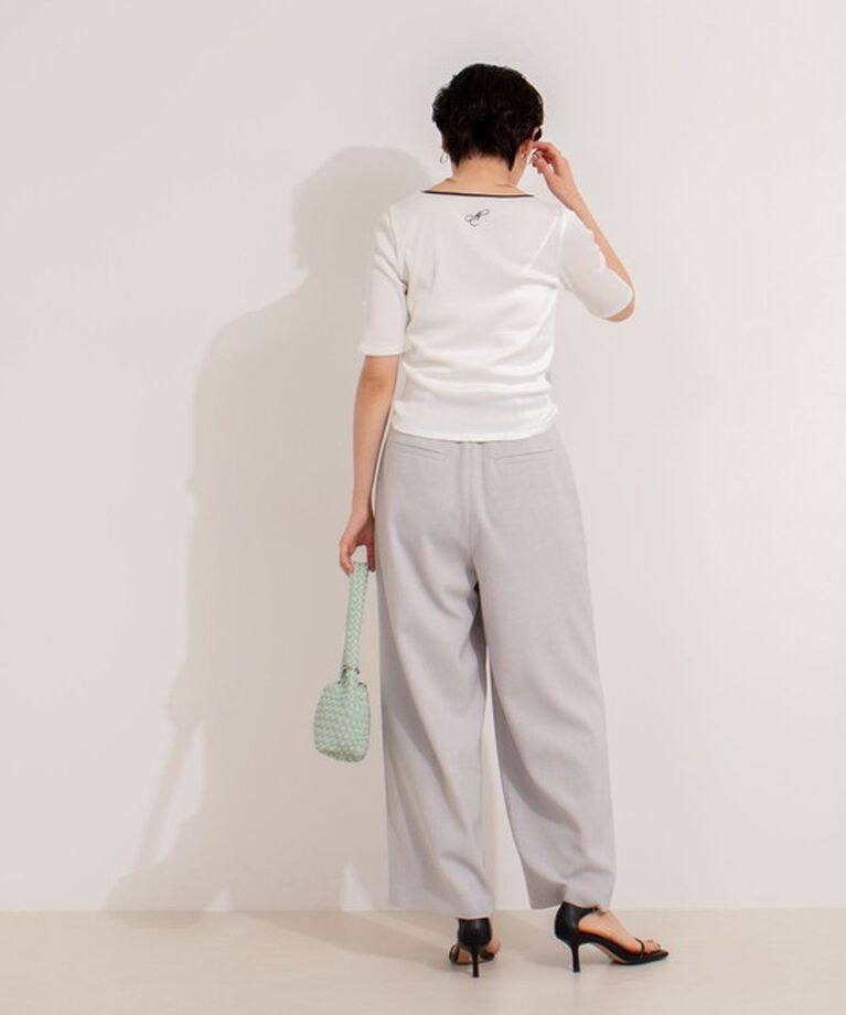 NOLLEY'S「《手洗い可能》五分袖スクエアテレコプルオーバーカットソー」|Tシャツ・カットソー|