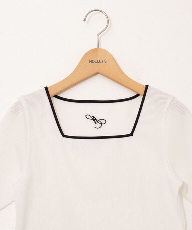 NOLLEY'S「《手洗い可能》五分袖スクエアテレコプルオーバーカットソー」|Tシャツ・カットソー|