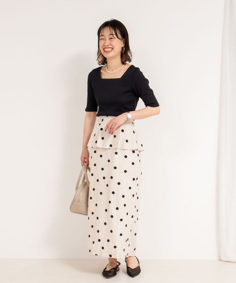 NOLLEY'S「《手洗い可能》五分袖スクエアテレコプルオーバーカットソー」|Tシャツ・カットソー|