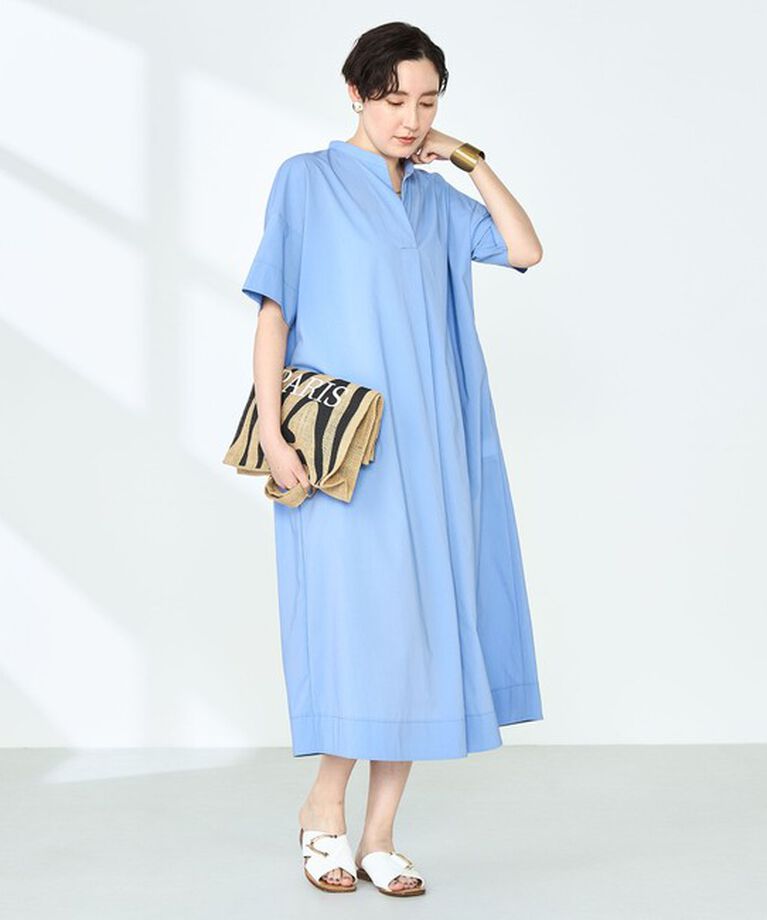 NOLLEY'S「撥水ストレッチタフタ2WAYワンピース」|ワンピース|ライトブルー