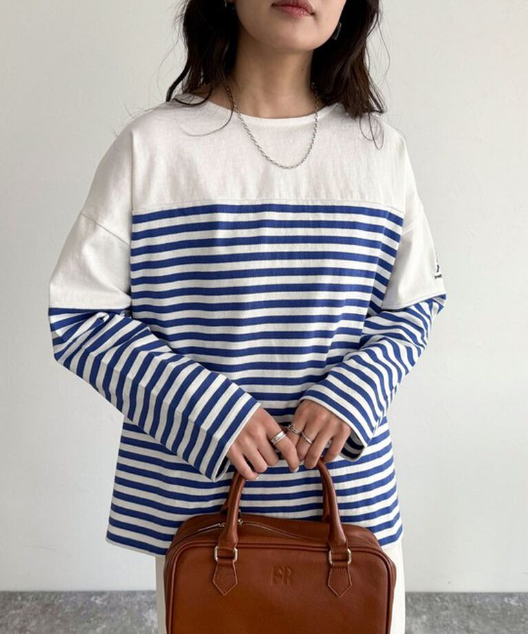 fredy emue「パネルボーダー刺繍プルオーバーカットソー」|Tシャツ・カットソー|