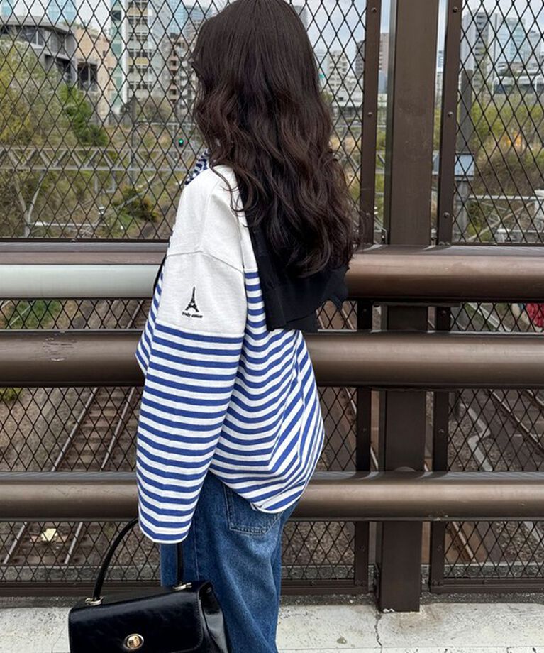 fredy emue「パネルボーダー刺繍プルオーバーカットソー」|Tシャツ・カットソー|
