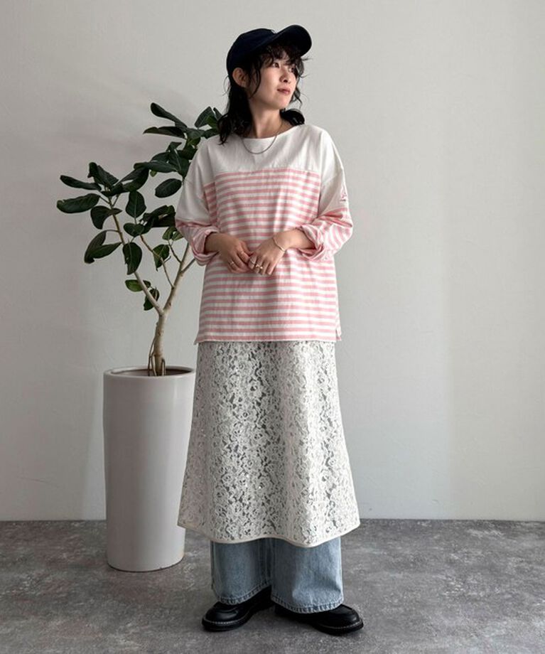 fredy emue「パネルボーダー刺繍プルオーバーカットソー」|Tシャツ・カットソー|
