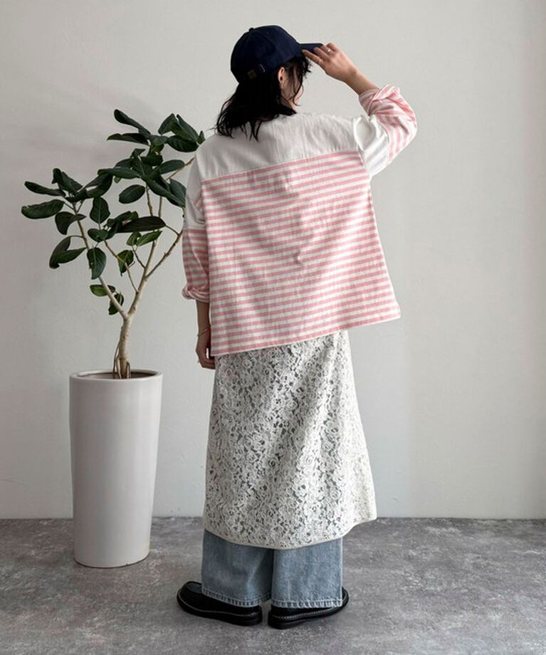 fredy emue「パネルボーダー刺繍プルオーバーカットソー」|Tシャツ・カットソー|