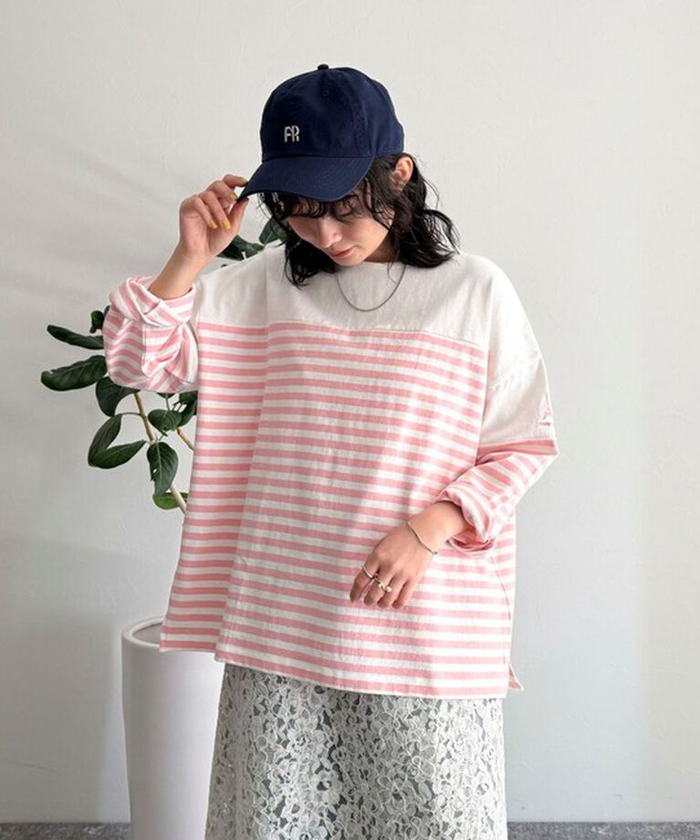 fredy emue「パネルボーダー刺繍プルオーバーカットソー」|Tシャツ・カットソー|