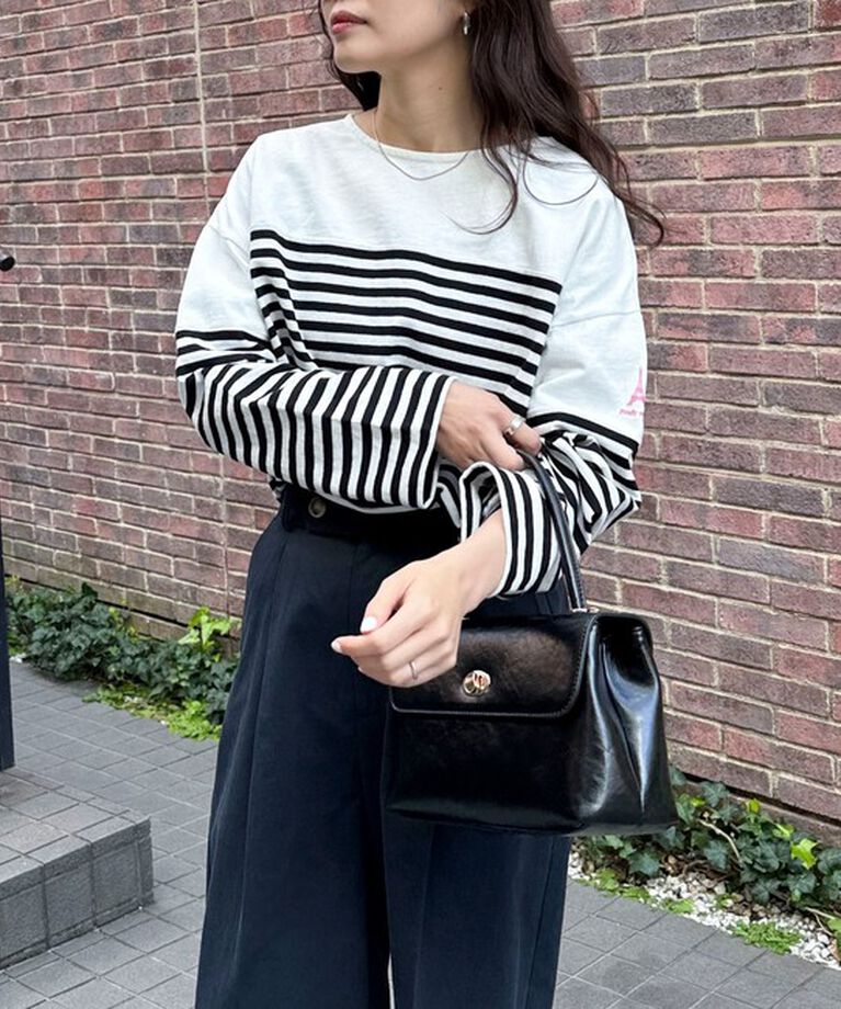 fredy emue「パネルボーダー刺繍プルオーバーカットソー」|Tシャツ・カットソー|